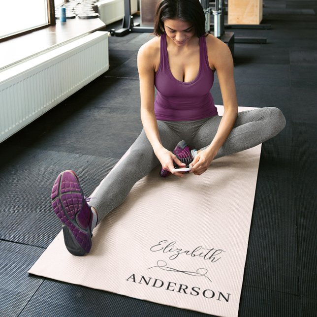 Tapis De Yoga Minimaliste moderne rose pâle (Créateur téléchargé)