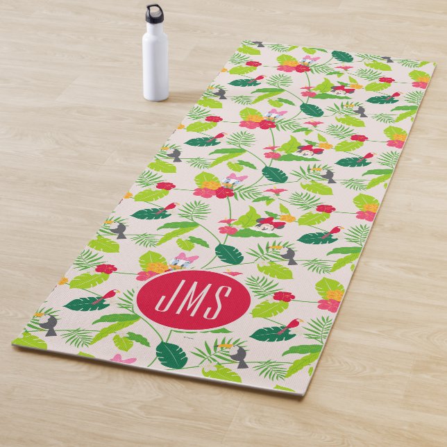 Tapis De Yoga Minnie et Daisy | Monogramme Motif tropical (En situation)
