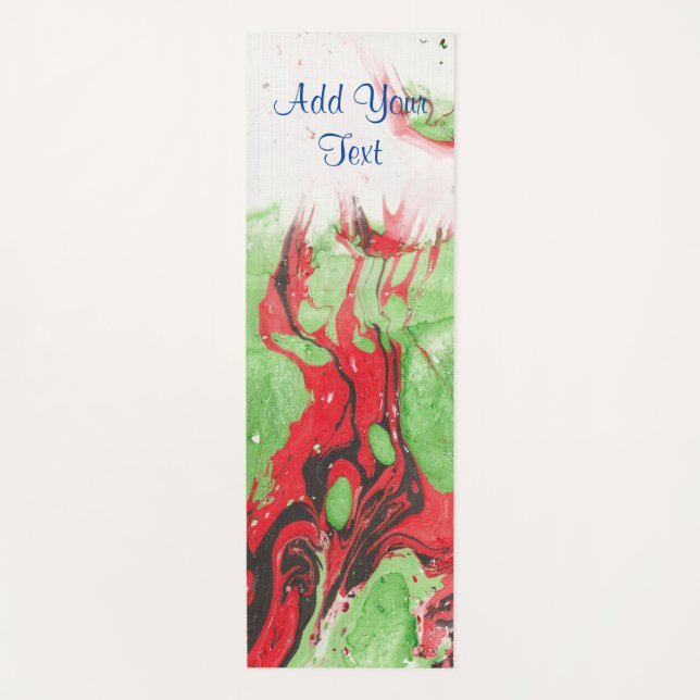 Tapis De Yoga Modèle Abstrait moderne personnalisé rouge vert (Devant)