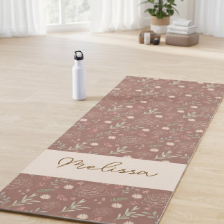 Tapis De Yoga Modèle floral moderne personnalisé à la main