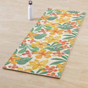 Tapis De Yoga Modèle floral tropical vibre