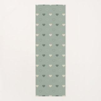 Tapis De Yoga Modèle sans couture de grille de cœur vert assourd