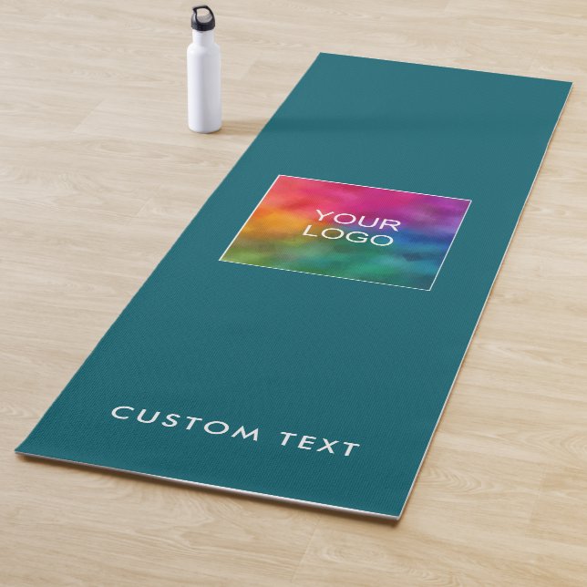 Tapis De Yoga Modern Upload Company Logo Custom Text Monogram (En situation)