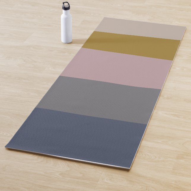 Tapis De Yoga Moderne Dusty Mauve Gris Abstrait Gris Élégant (En situation)