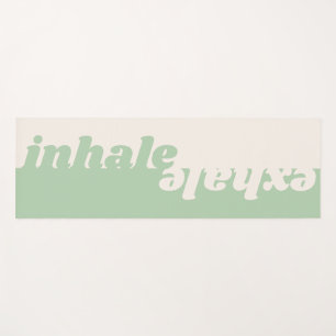 Tapis De Yoga Moderne minimaliste citation beige vert sauge