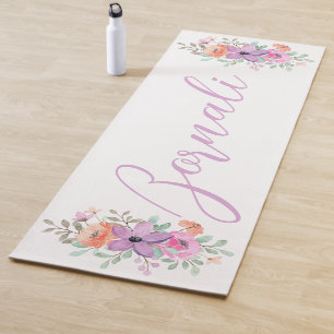 Tapis De Yoga Moderne minimaliste élégant rose et violet