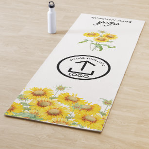 Tapis De Yoga Moderne Simple Business Logo Sunflower Salle de sp