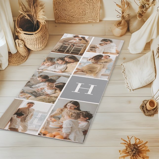 Tapis De Yoga Monogram Photo Collage Exercise (Créateur téléchargé)