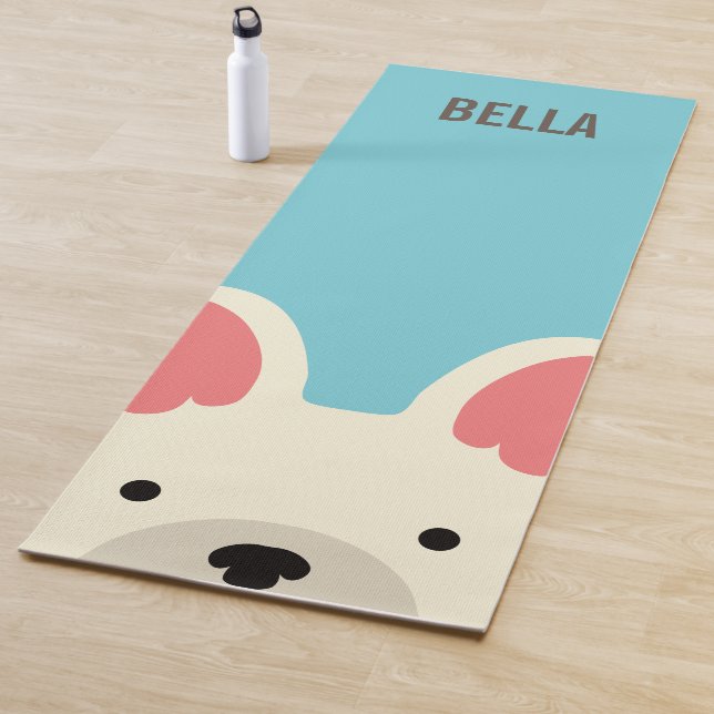 Tapis De Yoga Monogramme Cute French Buldog (En situation)
