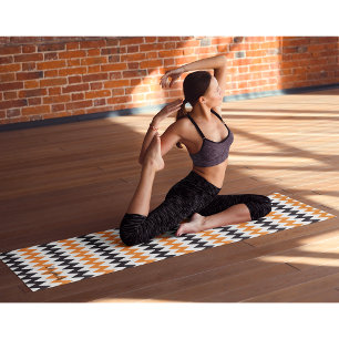 Tapis De Yoga Monogramme de design orangé moderne Chic