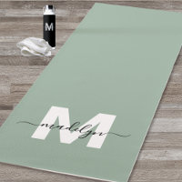 Monogramme de nom initial personnalisé Vert Sauge