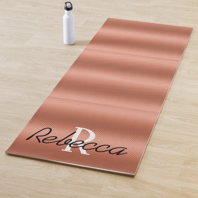 Tapis De Yoga Monogramme d'huile d'or Rose personnalisé Yoga Mat (En situation)