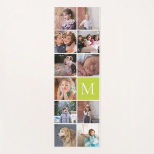 Tapis De Yoga Monogramme et collage photo moderne 11
