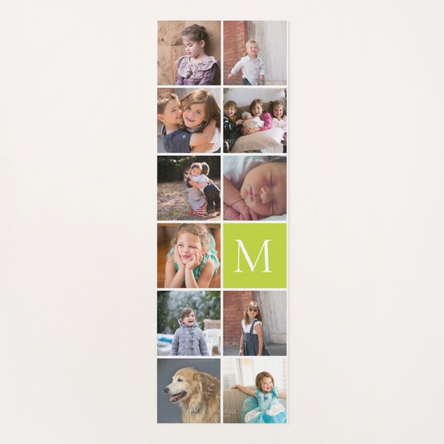 Tapis De Yoga Monogramme et collage photo moderne 11 (Devant)