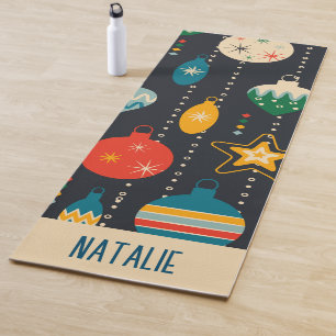 Tapis De Yoga Monogramme joli contraste marine et beige Ornement