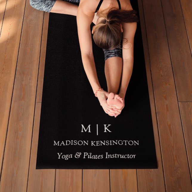 Tapis De Yoga Monogramme minimaliste ou ajouter un logo Business (Edit to Customize text, colors and more)