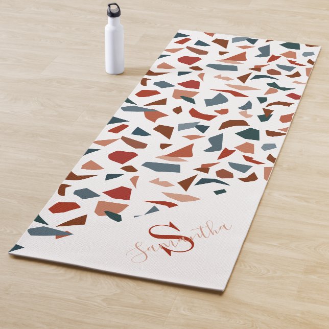 Tapis De Yoga Monogramme moderne Abstrait Motif géométrique (En situation)
