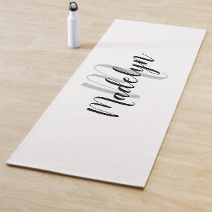 Tapis De Yoga Monogramme moderne chic Noir Blanc Yoga Mat Entraî