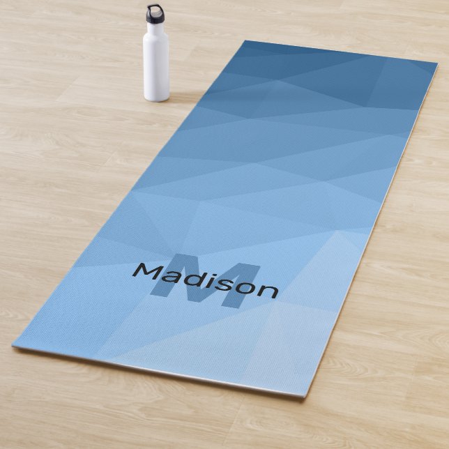 Tapis De Yoga Monogramme motif noir classique en maille géométri (En situation)