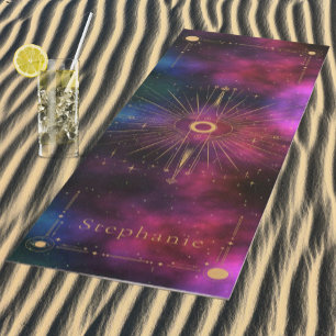 Tapis De Yoga Monogramme oculaire de Tarot céleste Parties scint
