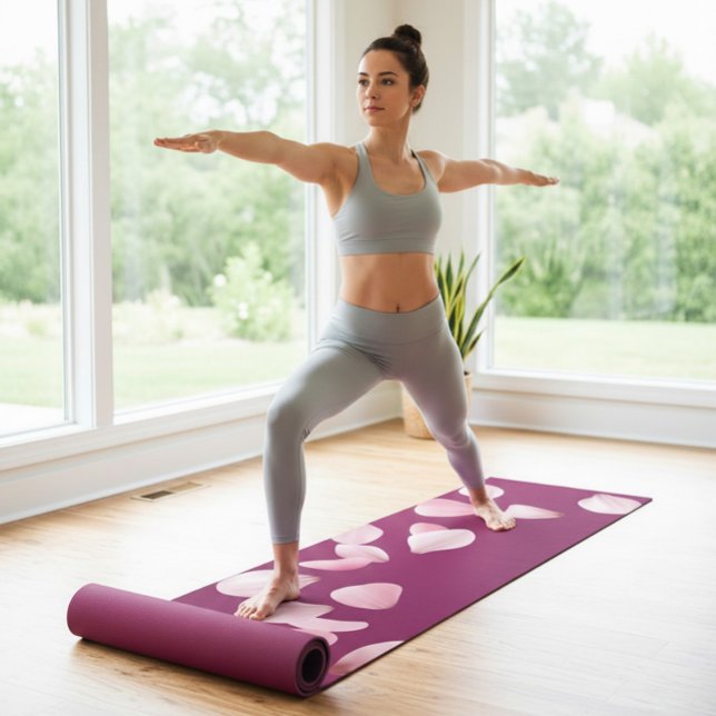 Tapis De Yoga Monogramme personnalisé Yoga Mat avec Sakura Petal (Créateur téléchargé)