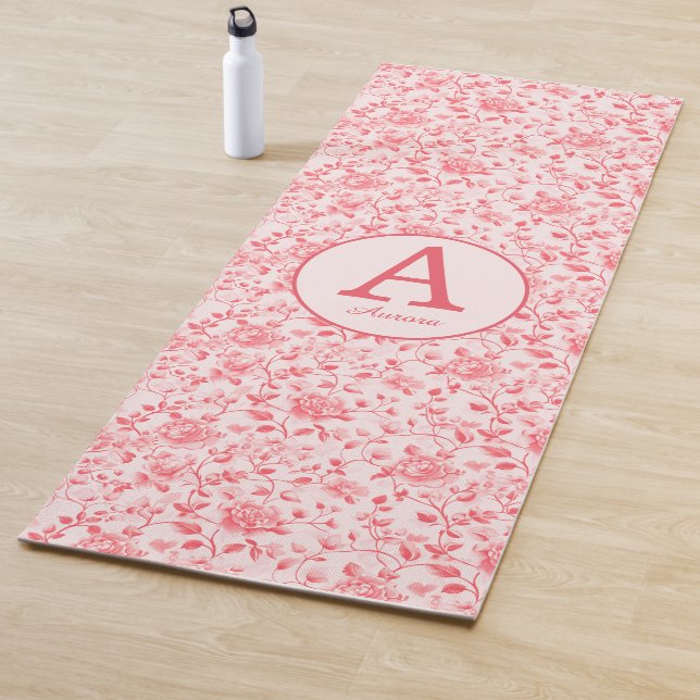 Tapis De Yoga Monogramme rose (En situation)