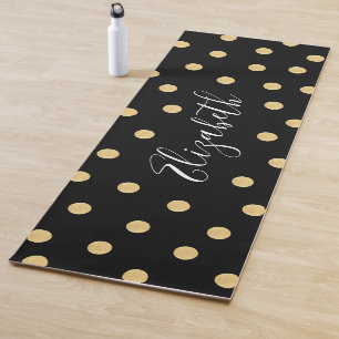 Tapis De Yoga Monogramme unique Mat d'or noir