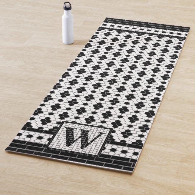 Tapis De Yoga Monographie d'impression de carreaux hexadécimales (En situation)