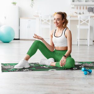 Tapis De Yoga monstres verts