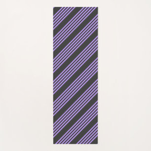 Tapis De Yoga Motif à cinq bandes violet et charbon de bois