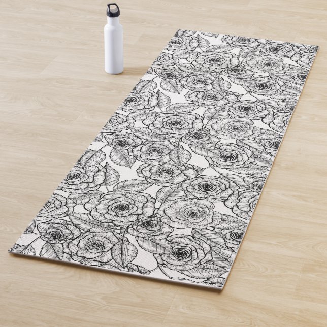 Tapis De Yoga motif à main rose (En situation)