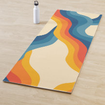 Motif à rayures ondulées orange et bleu rétro des 