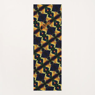 Tapis De Yoga Motif Abstrait Lily Jaune Personnalisé