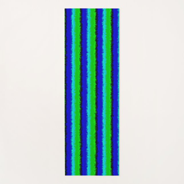 Tapis De Yoga Motif arc-en-ciel bleu vert abstrait 3D (Devant)