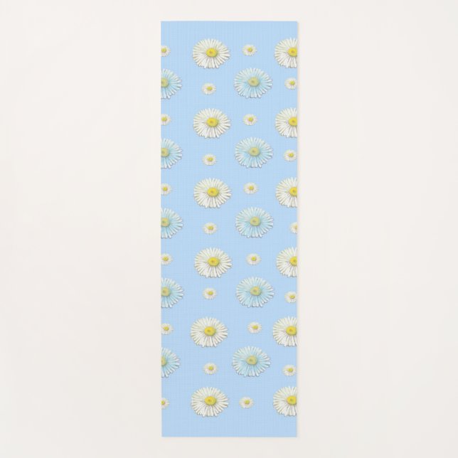 Tapis De Yoga Motif blanc et bleu clair (Devant)