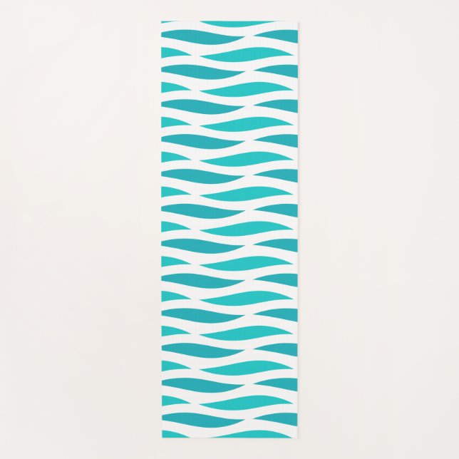 Tapis De Yoga Motif bleu des vagues (Devant)