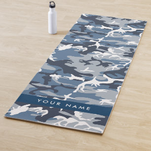 Tapis De Yoga Motif camouflage neige hivernale bleue Personnalis