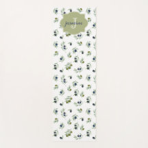 Motif chic aquarelle Monogramme Nom Vert olive
