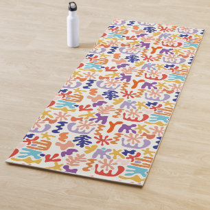 Tapis De Yoga Motif coloré Matisse Formes botaniques abstraites