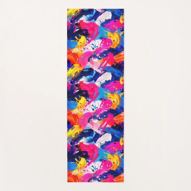 Tapis De Yoga motif coups de pinceaux (Devant)
