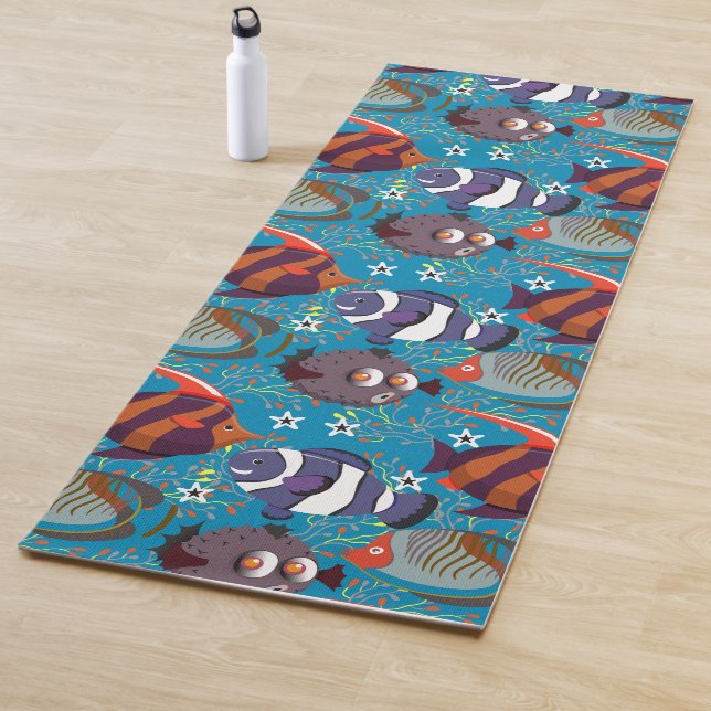 Tapis De Yoga Motif d'animaux aquatiques | vie sous-marine océan (En situation)