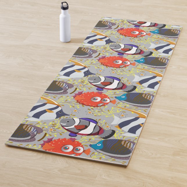Tapis De Yoga Motif d'animaux aquatiques | vie sous-marine océan (En situation)