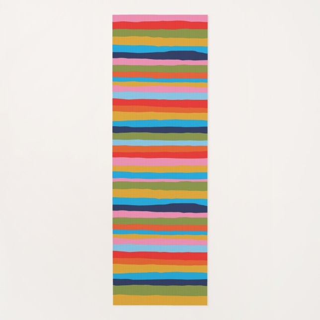 Tapis De Yoga Motif de bandes de couleur serrate (Devant)