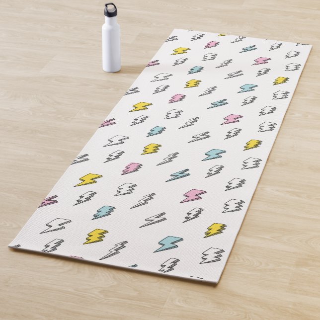 Tapis De Yoga Motif de boulon de foudre à doodle mignon (En situation)