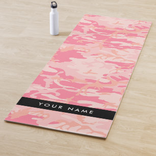 Tapis De Yoga Motif de camouflage rose, Votre nom, Personnaliser