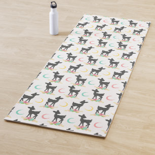 Tapis De Yoga Motif de cerfs, Cerf de bébé, Boho, Fleurs, Lune