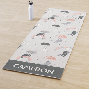 Tapis De Yoga Motif de chats à plume