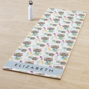 Tapis De Yoga Motif De Chats, Chats Mignons, Chatons, Votre Nom