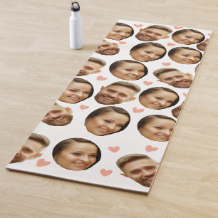 Tapis De Yoga Motif de couple drôle coeur photo de visage person
