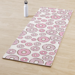 Tapis De Yoga Motif De Donuts, Donuts Roses, Saupoudrages